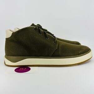 OluKai Men's Papaku Olive Waxed Canvas Water Repellent Chukka Boots Size 10